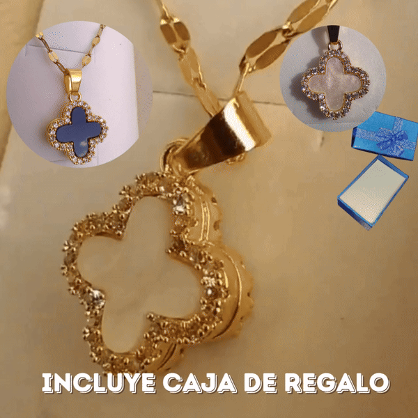 Collar Trebol Van Cleef B/N + CAJAReg DP